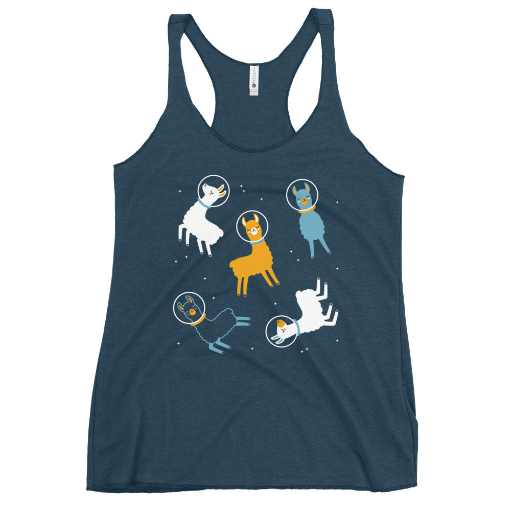 Llamas In Space Women's Racerback Tank