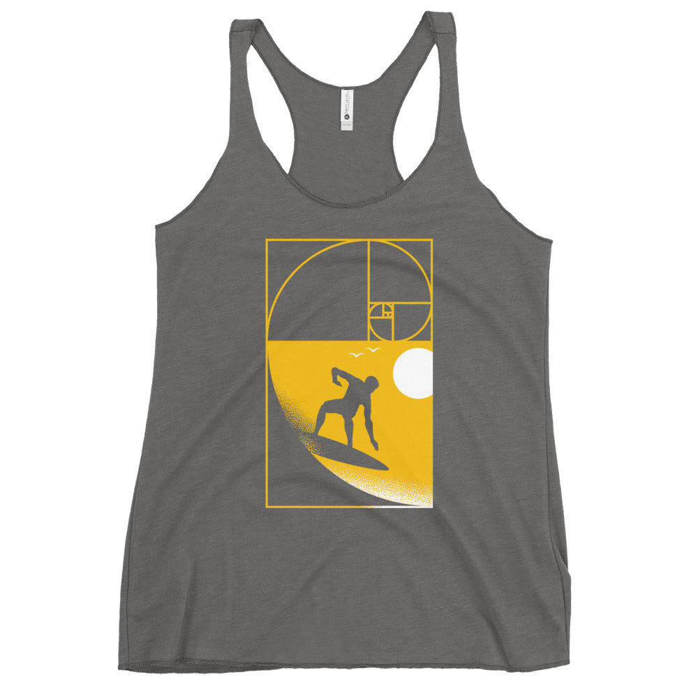 Golden Spiral Wave Women's Racerback Tank