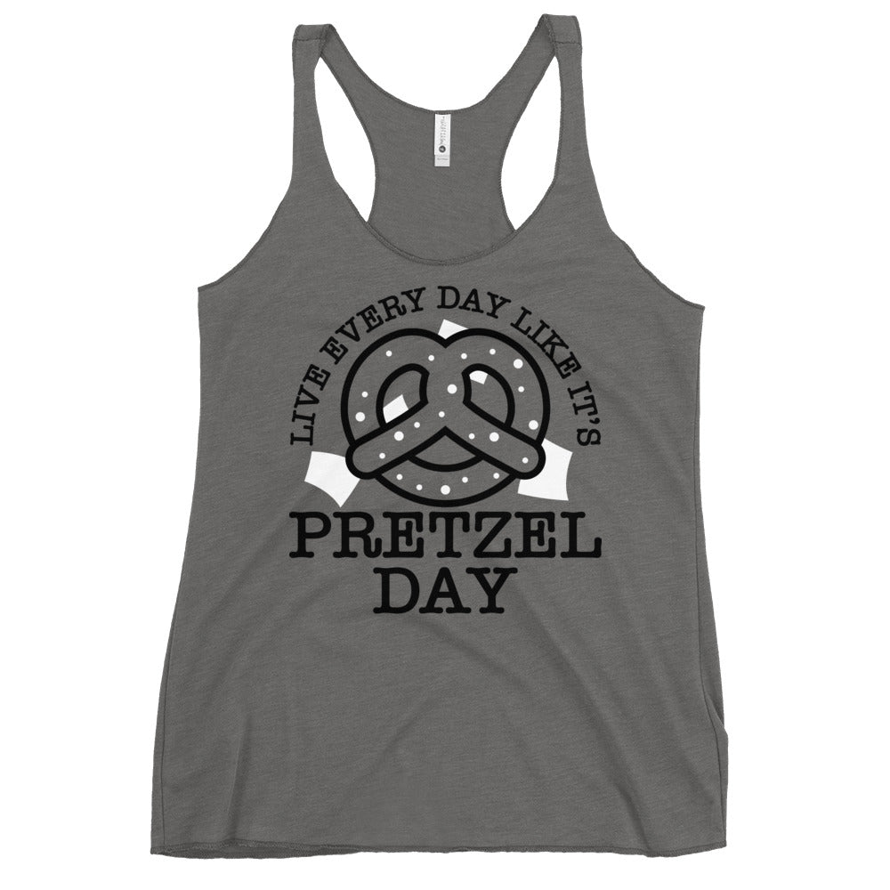 Live Every Day Like It's Pretzel Day Women's Racerback Tank