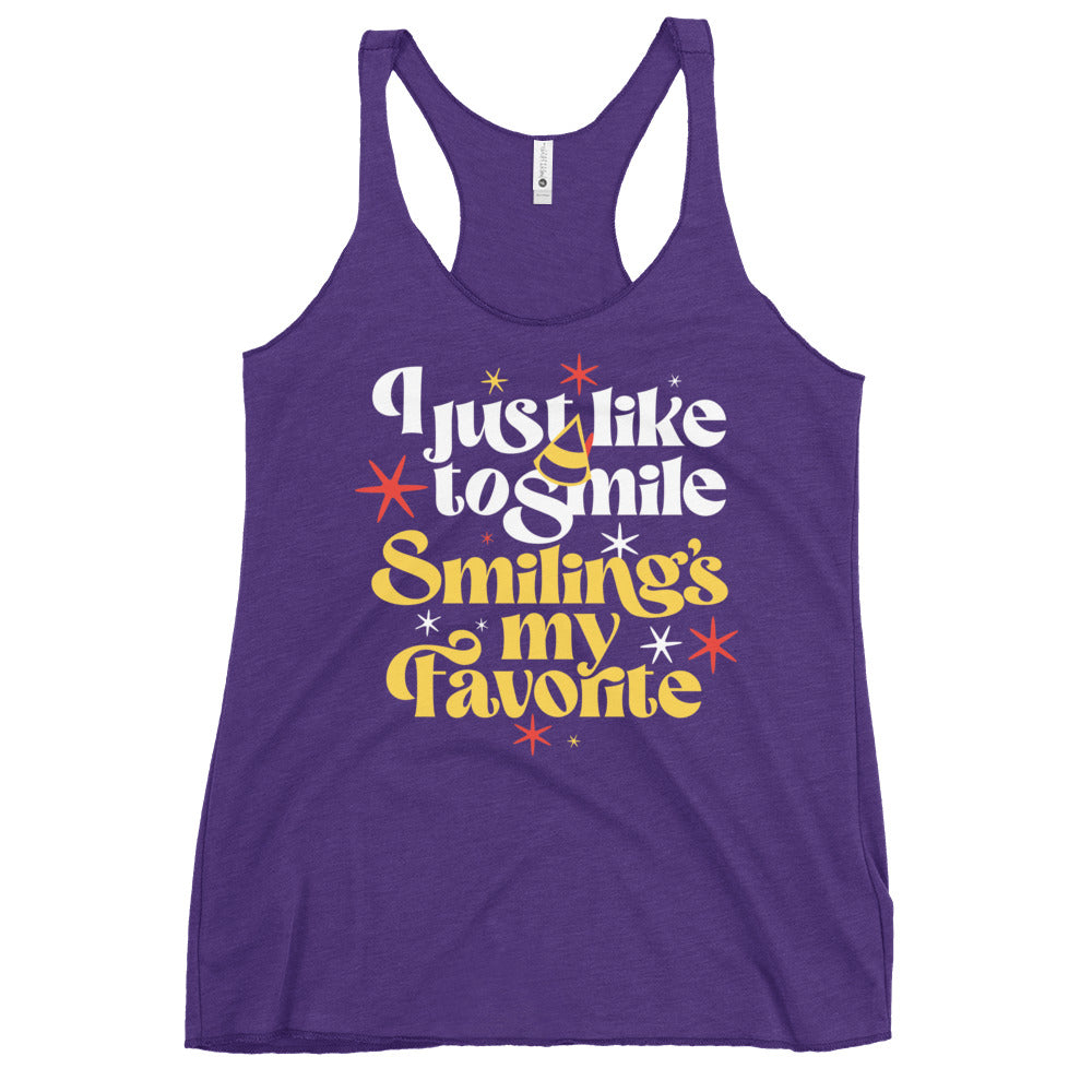 I Just Like To Smile Smiling's My Favorite Women's Racerback Tank