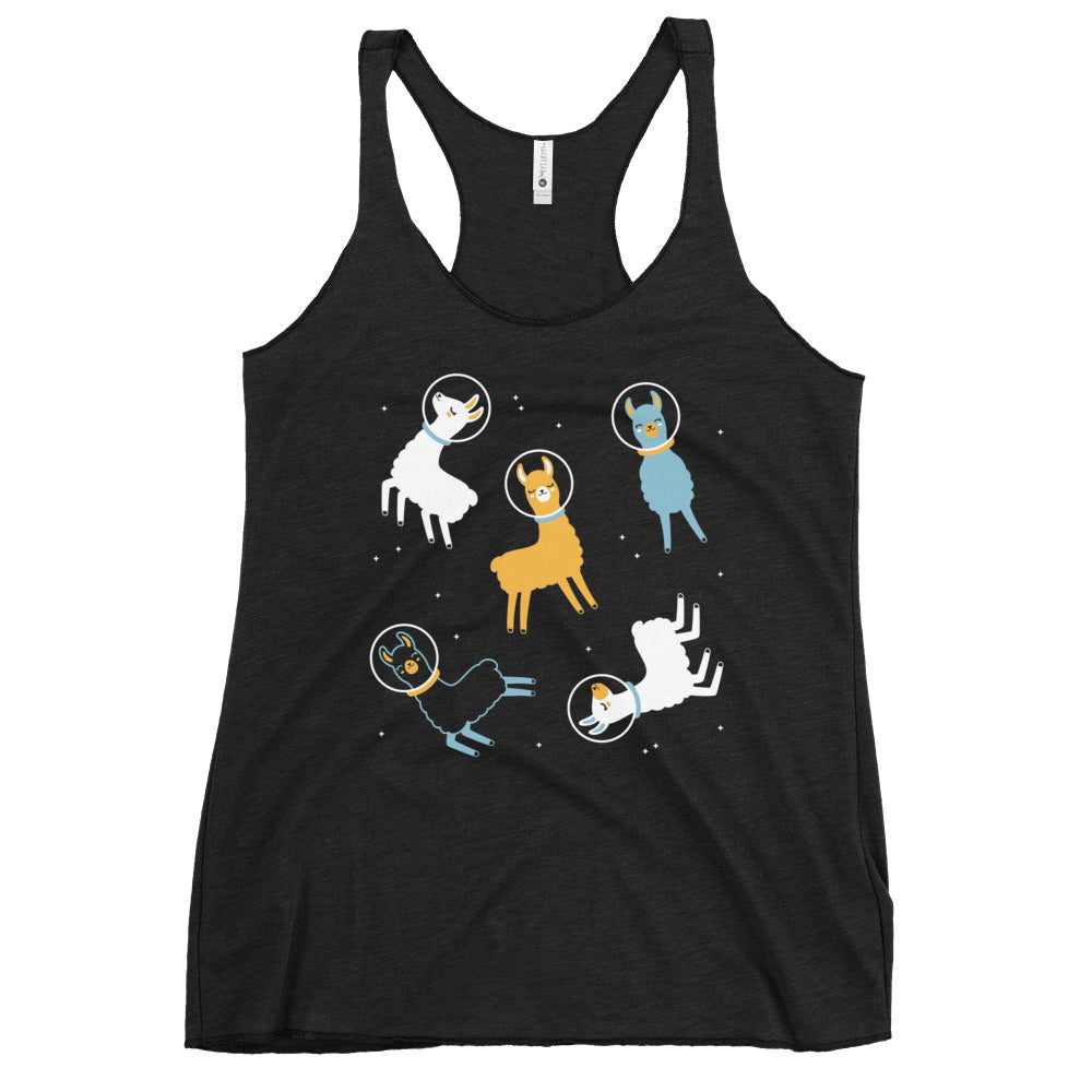 Llamas In Space Women's Racerback Tank