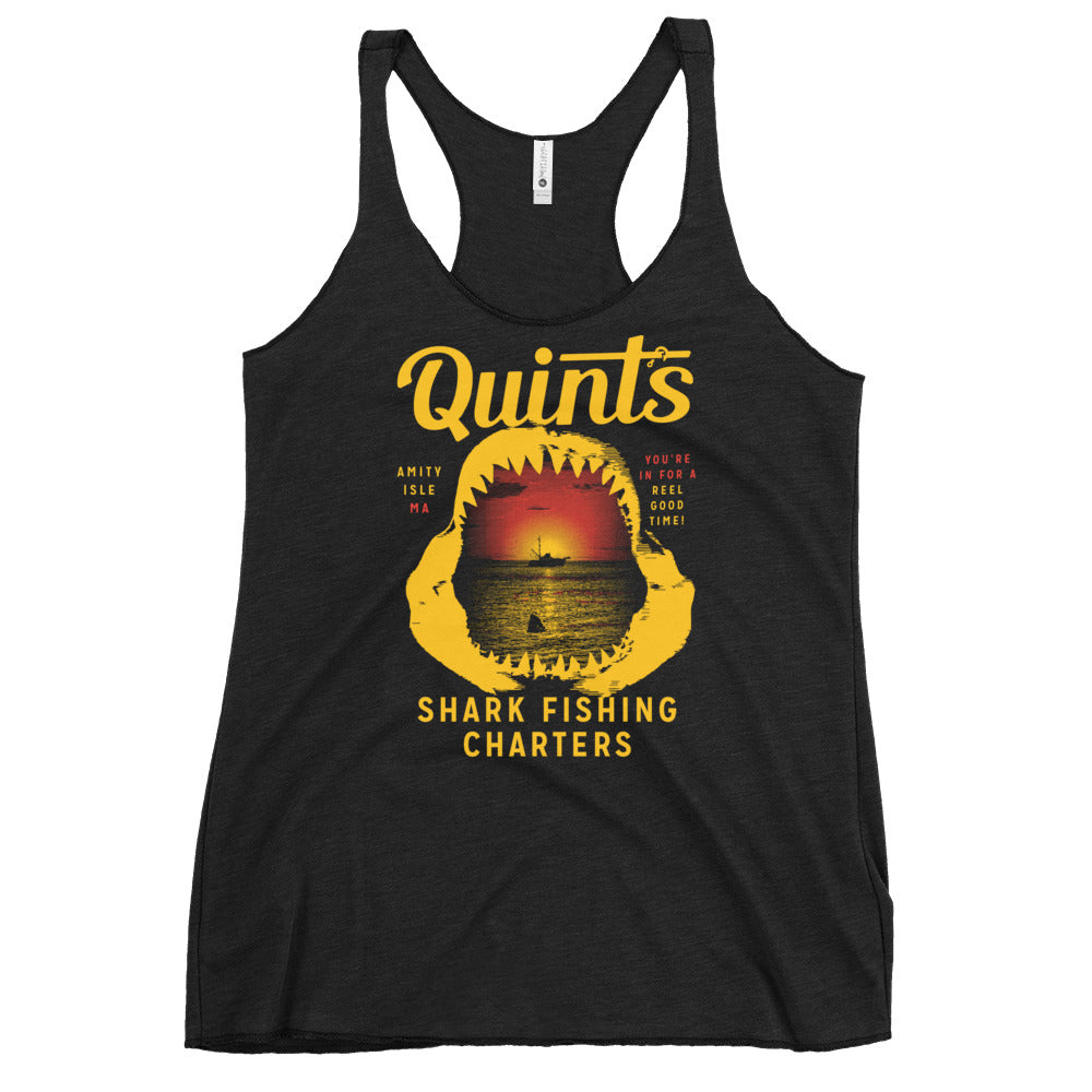 Quint's Shark Fishing Charters Women's Racerback Tank