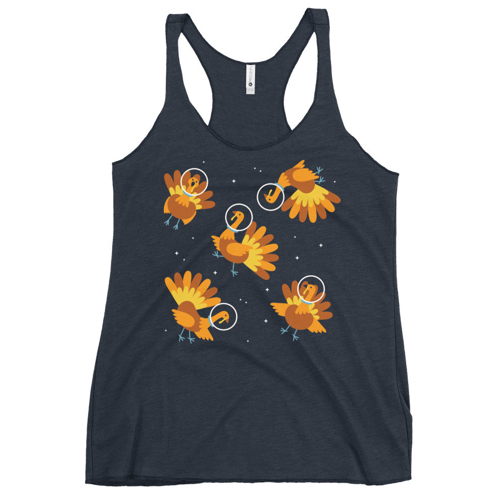 Turkeys In Space Women's Racerback Tank