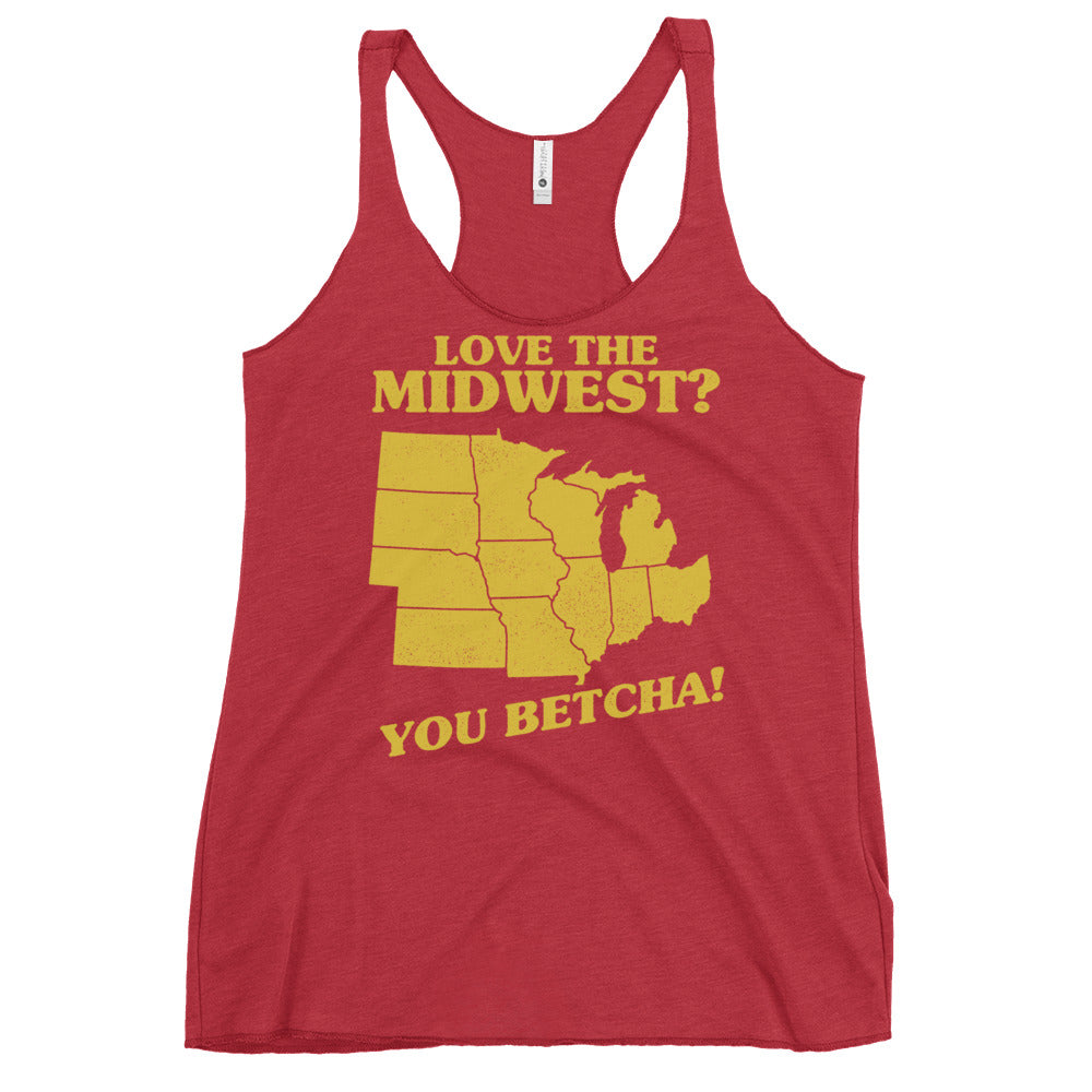 Love The Midwest? You Betcha! Women's Racerback Tank