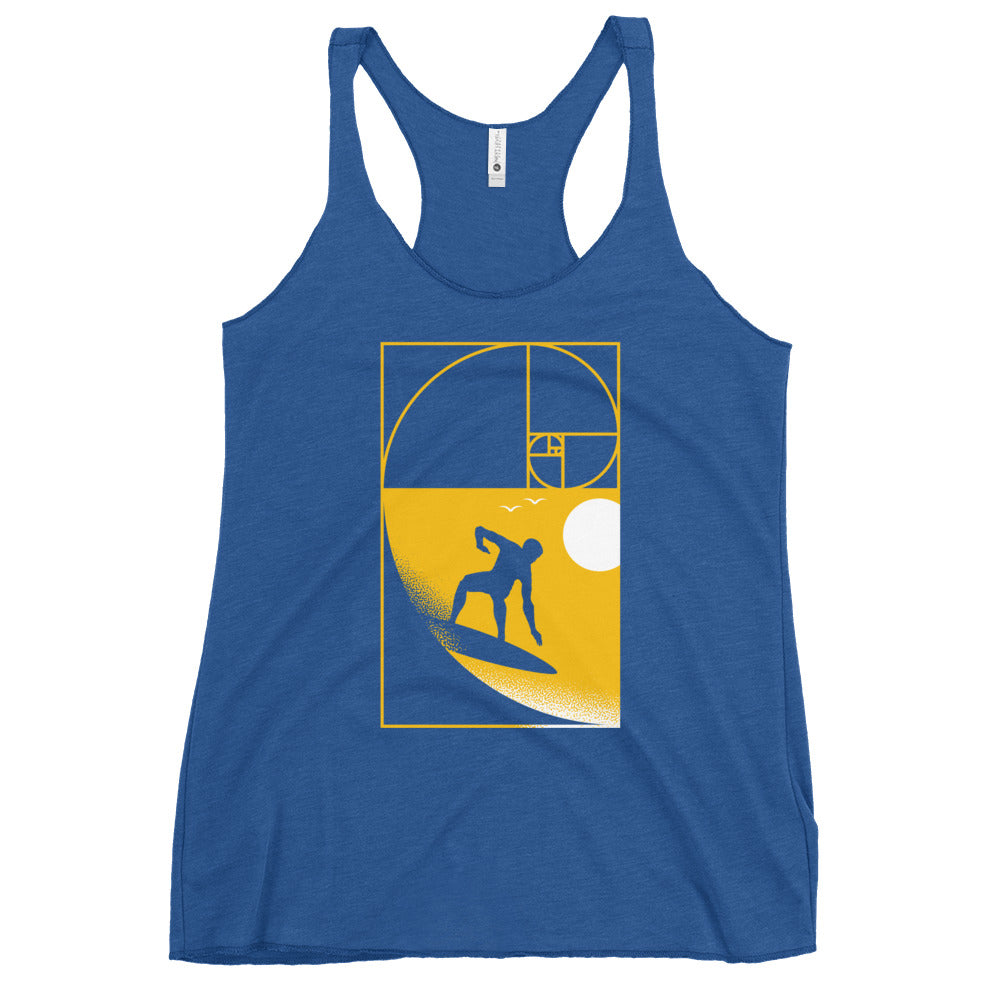 Golden Spiral Wave Women's Racerback Tank