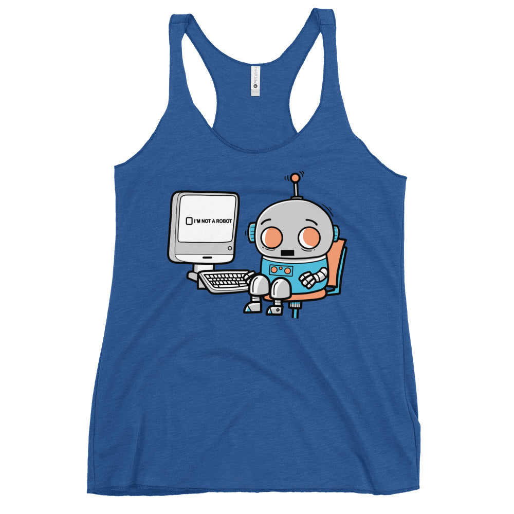 Robot Captcha Women's Racerback Tank