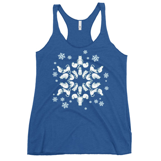 Cat Snowflake Women's Racerback Tank