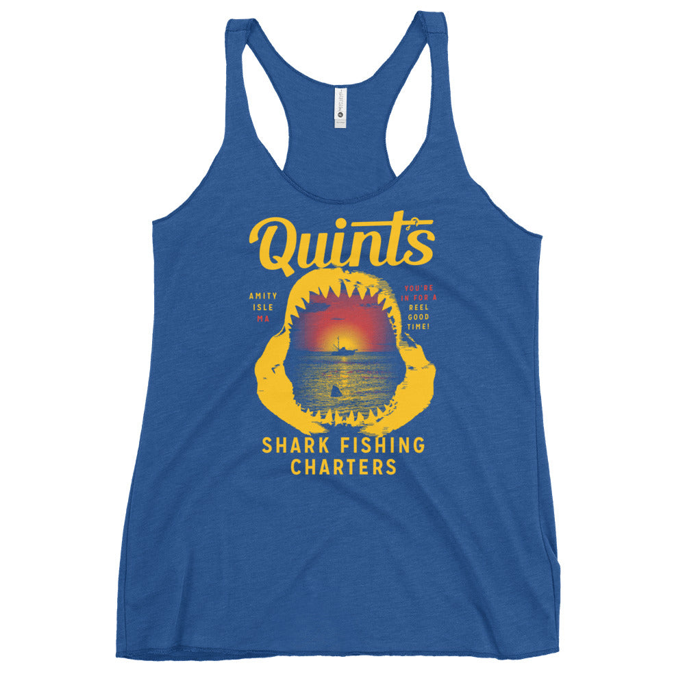 Quint's Shark Fishing Charters Women's Racerback Tank