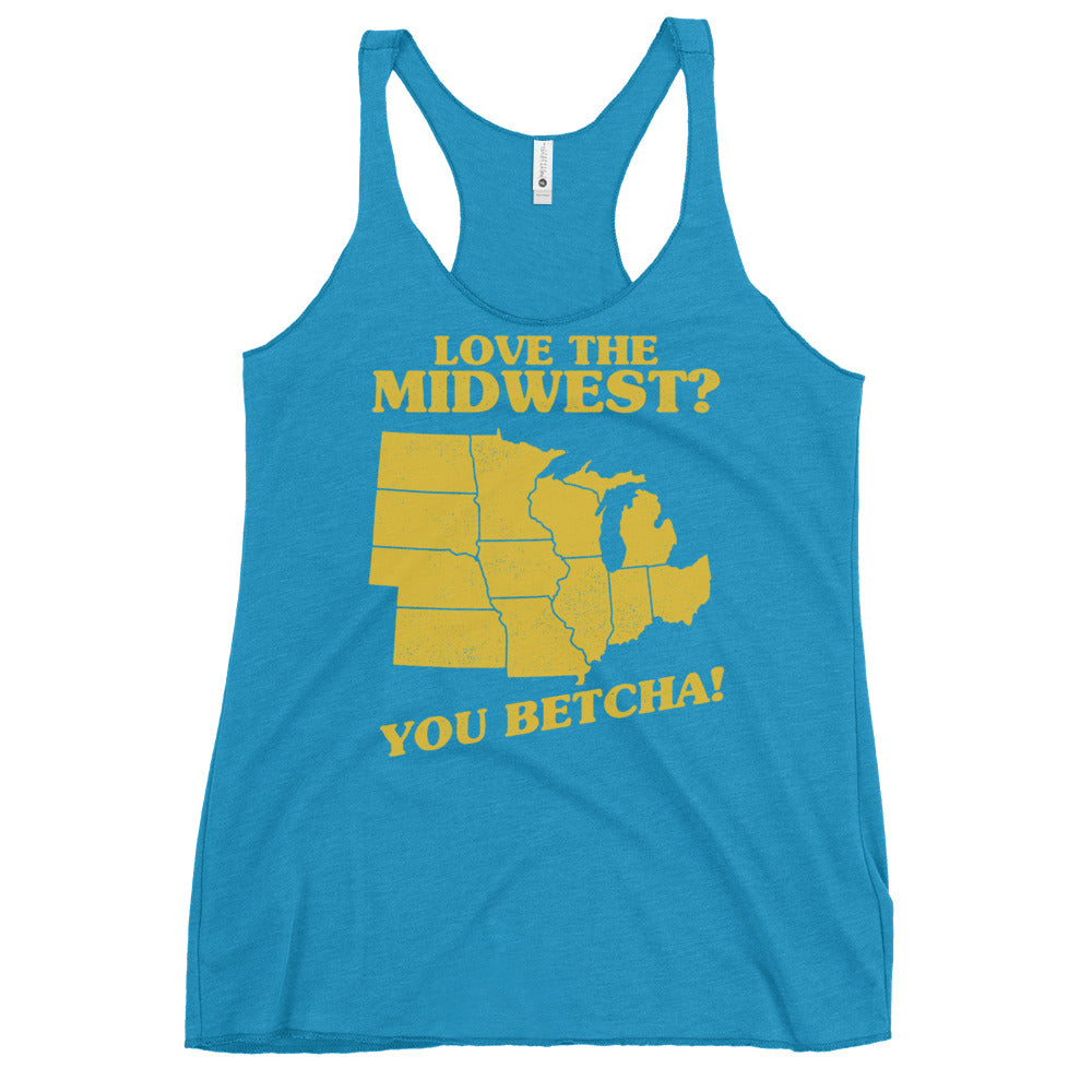 Love The Midwest? You Betcha! Women's Racerback Tank