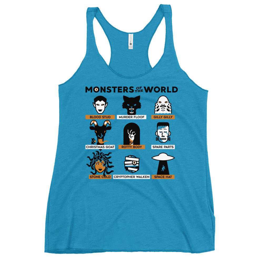 Monsters Of The World Women's Racerback Tank