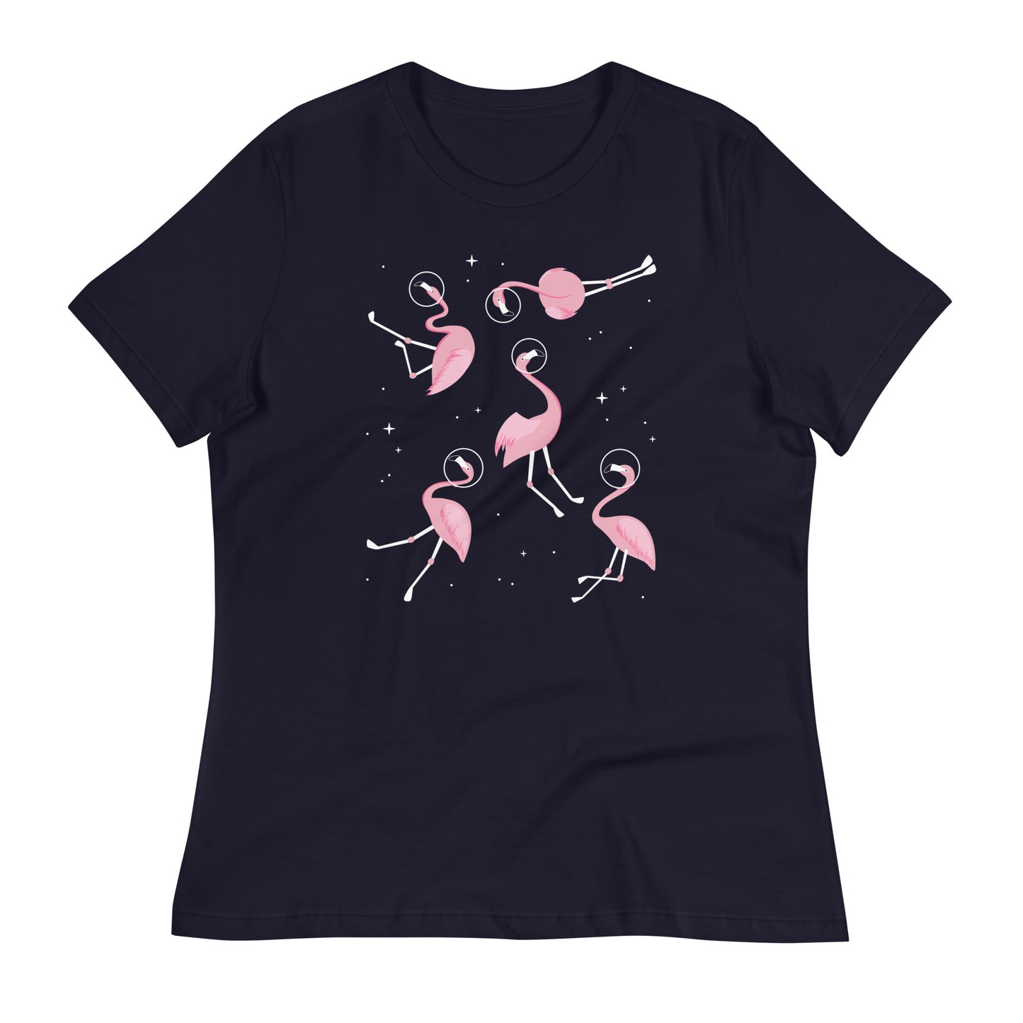 Flamingos In Space Women's Signature Tee