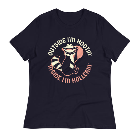 Outside I'm Hootin' Inside I'm Hollerin' Women's Signature Tee