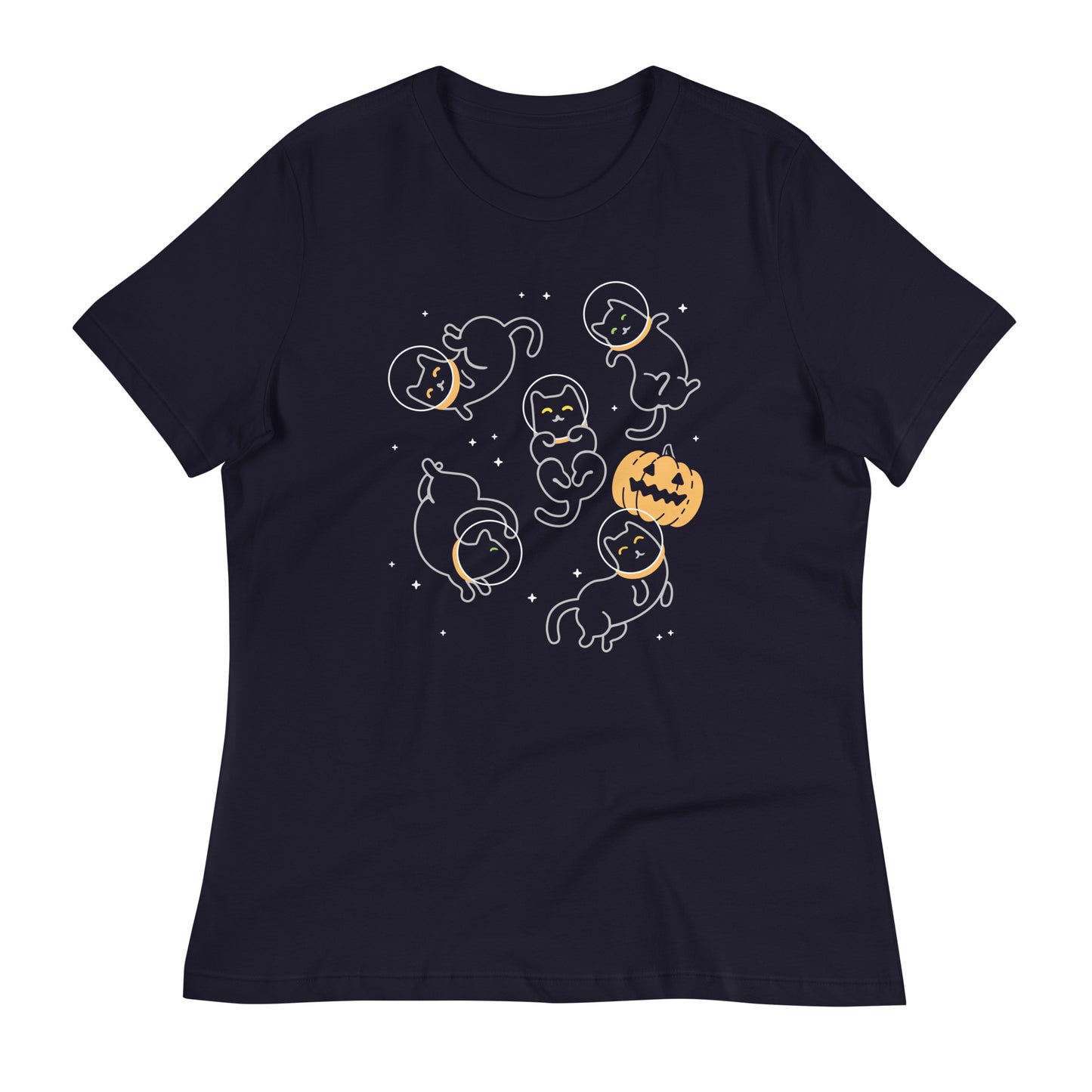 Cat Halloween In Space Women's Signature Tee