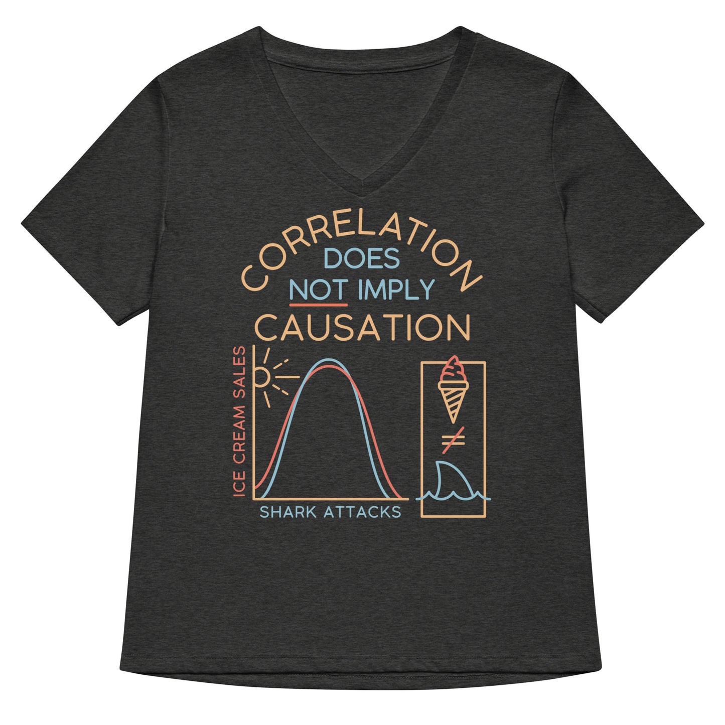 Correlation Does Not Imply Causation Women's V-Neck Tee