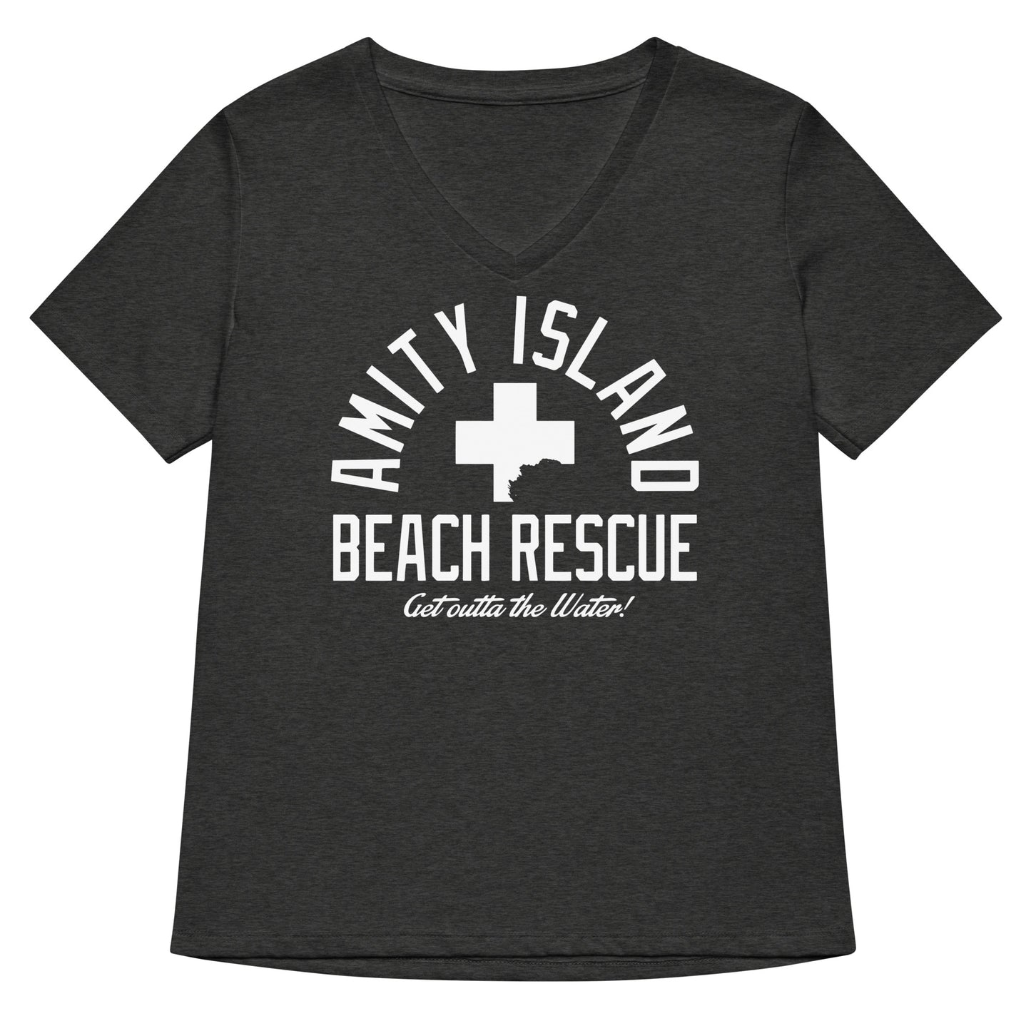 Amity Island Beach Rescue Women's V-Neck Tee