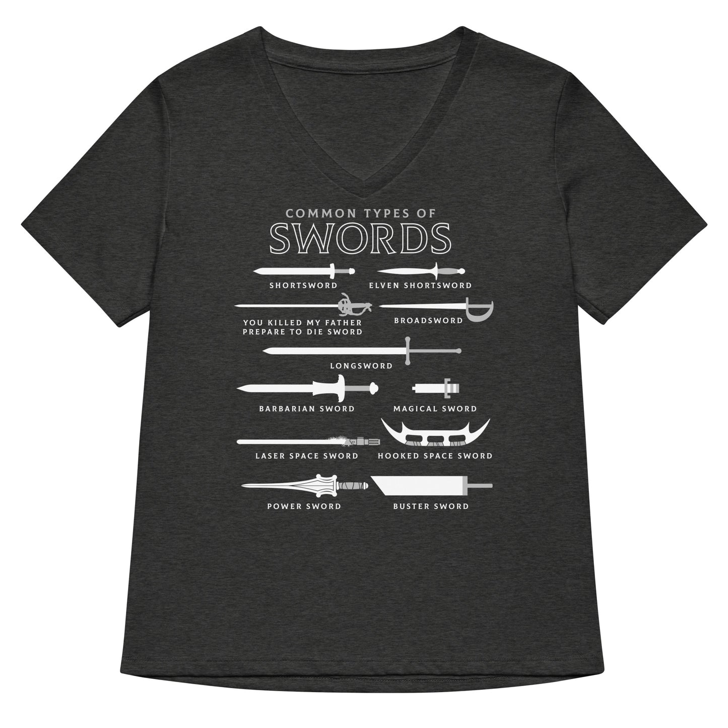 Common Types Of Swords Women's V-Neck Tee