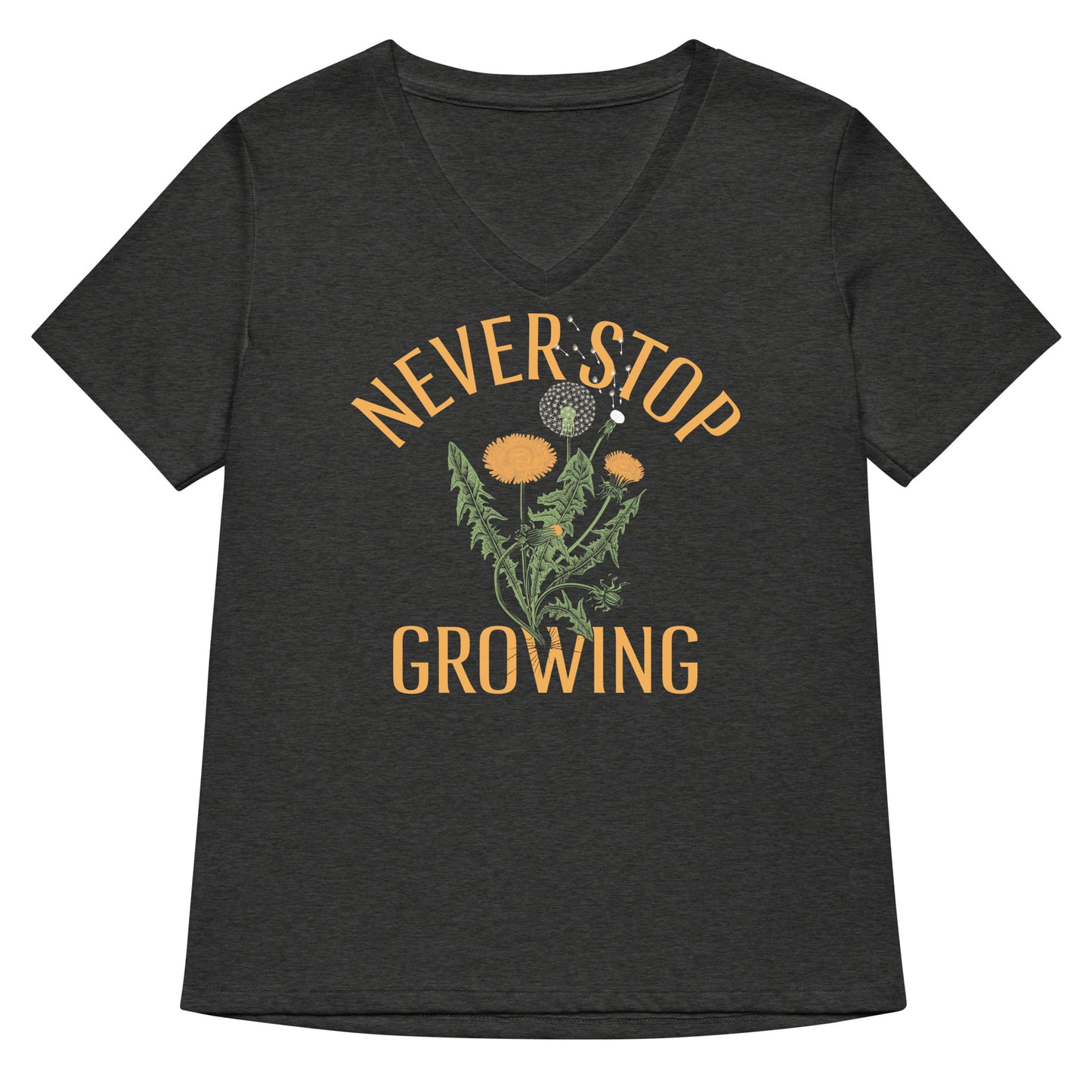 Never Stop Growing Women's V-Neck Tee