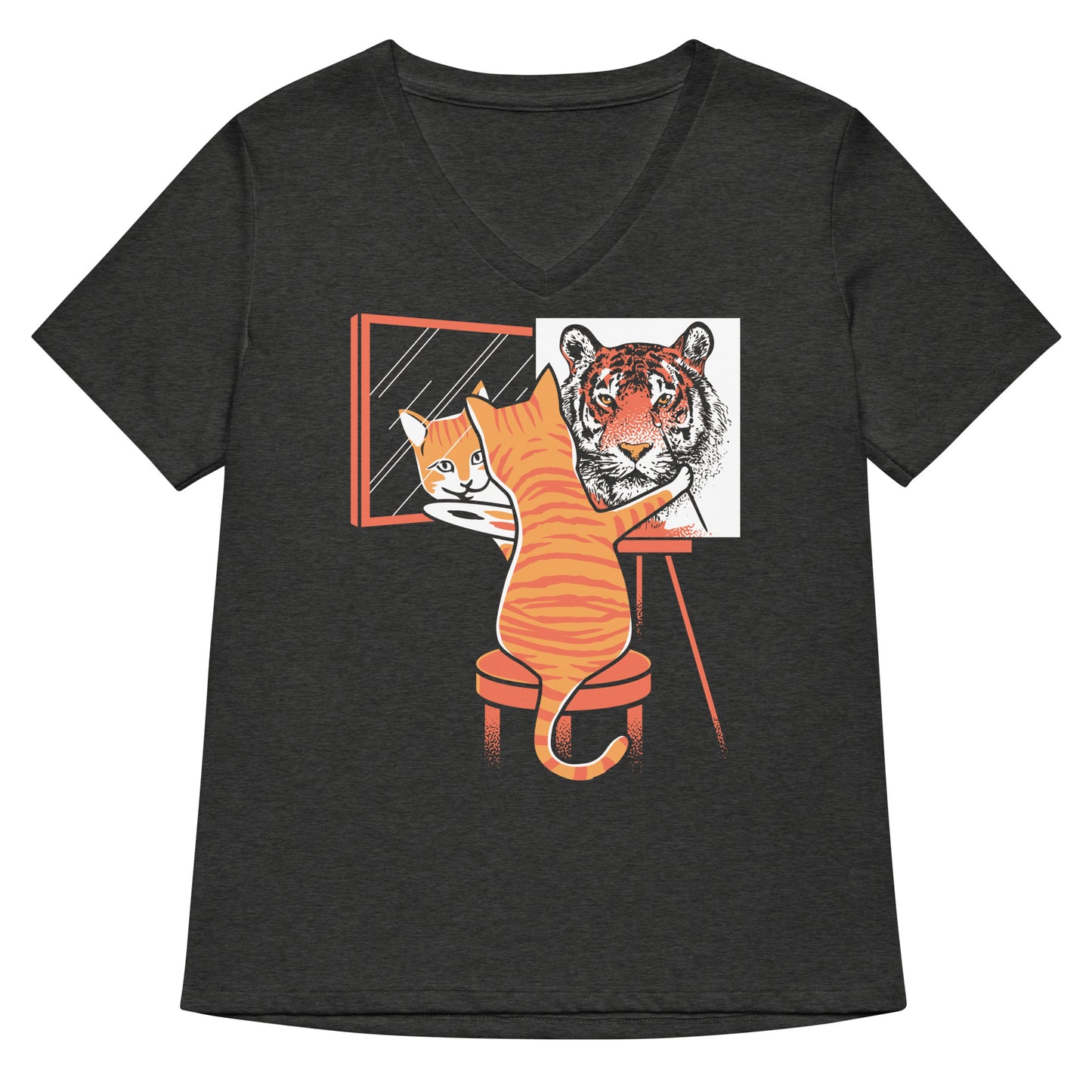 Cat Self Portrait Women's V-Neck Tee