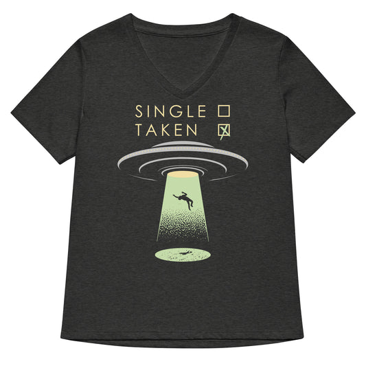 Single Taken UFO Women's V-Neck Tee