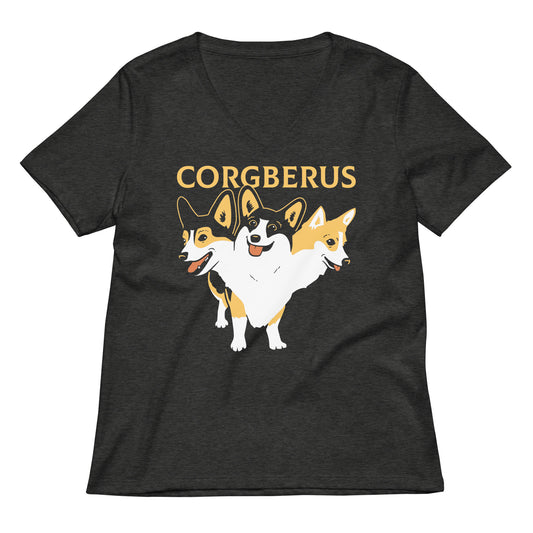 Corgberus Women's V-Neck Tee