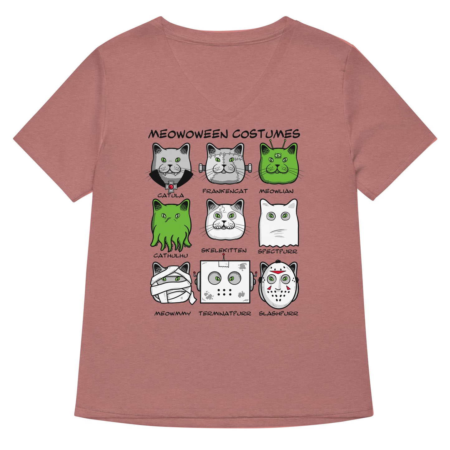 Meowoween Costumes Women's V-Neck Tee