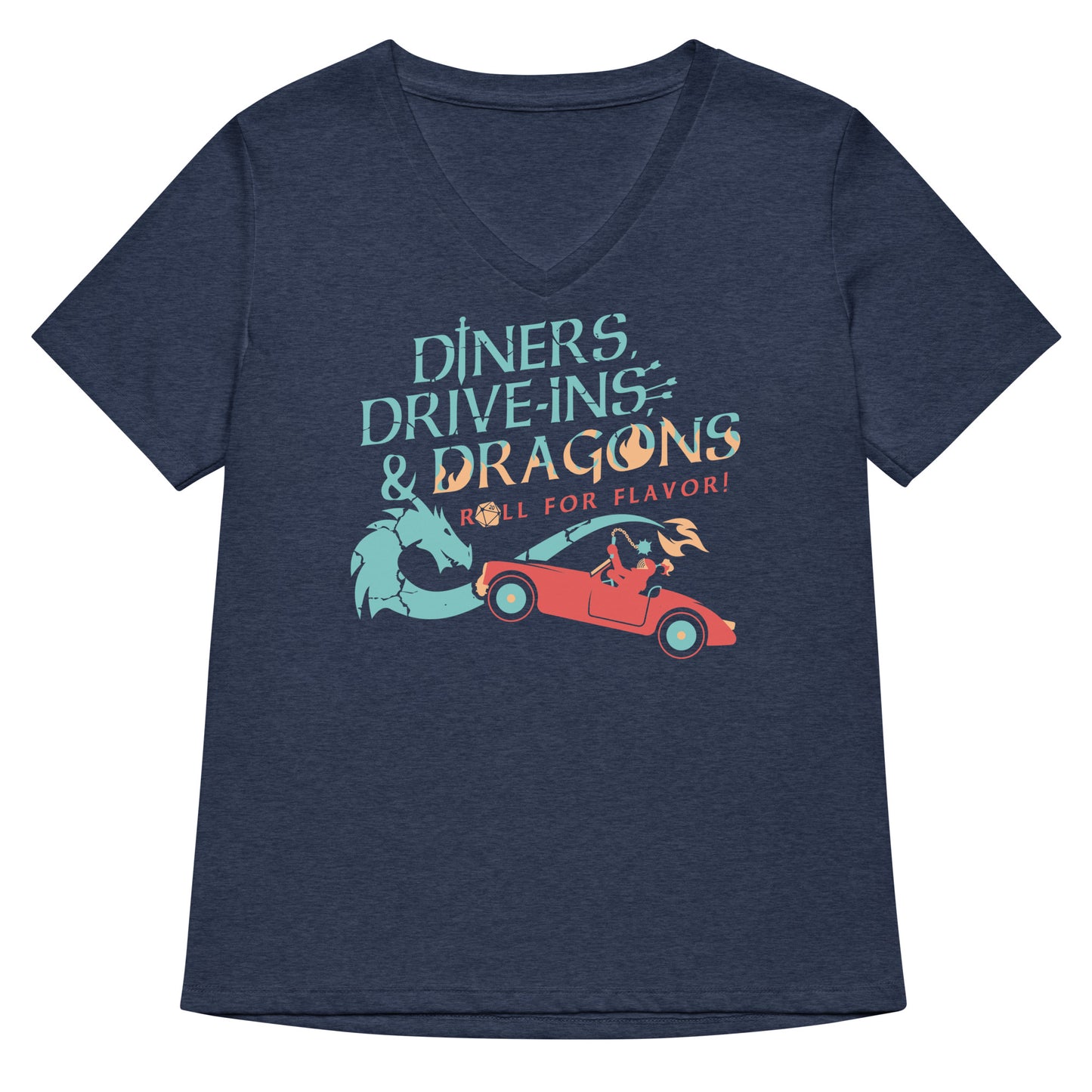 Diners, Drive-ins, & Dragons Women's V-Neck Tee