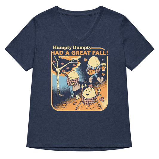 Humpty Dumpty Had A Great Fall Women's V-Neck Tee