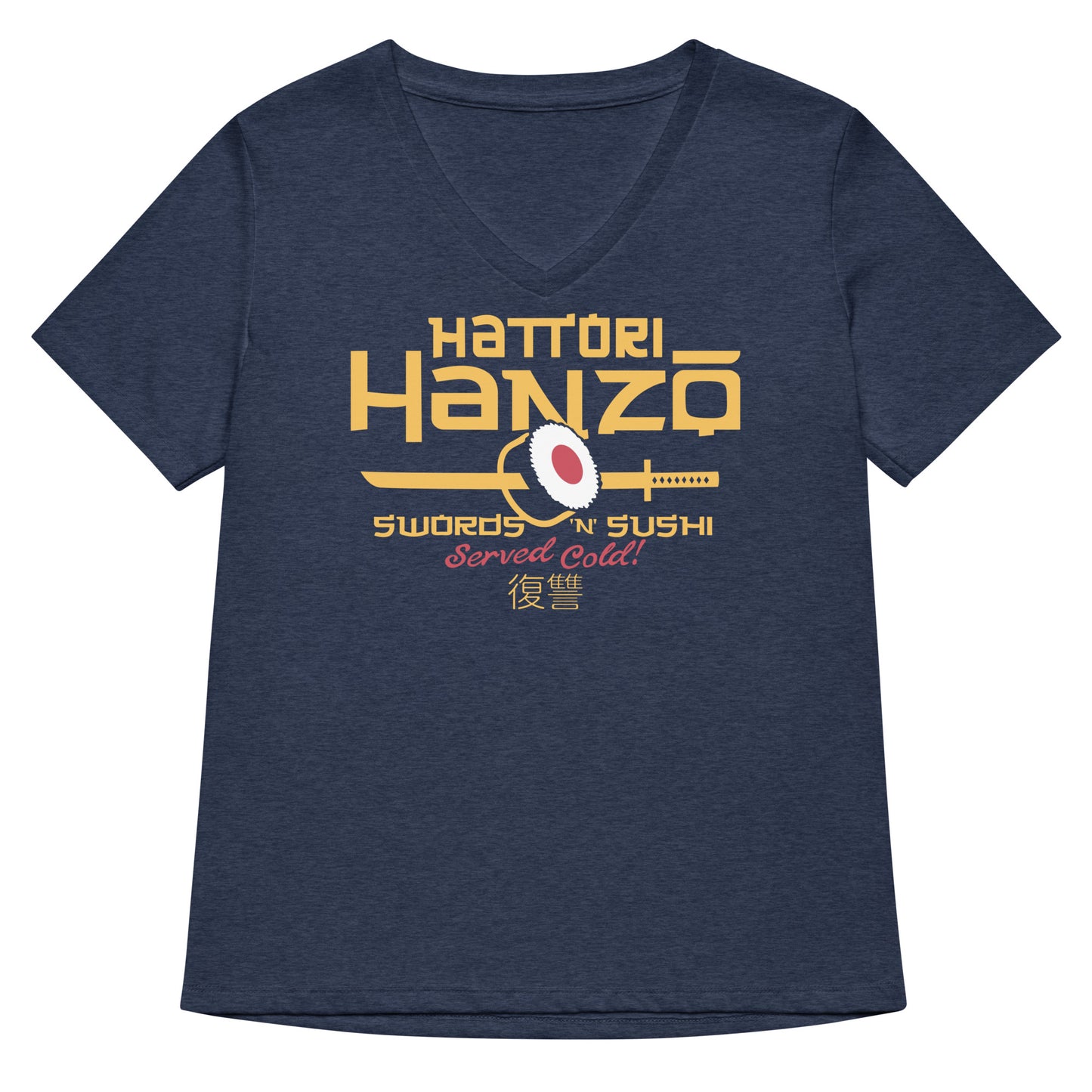 Hattori Hanzo Swords 'n' Sushi Women's V-Neck Tee