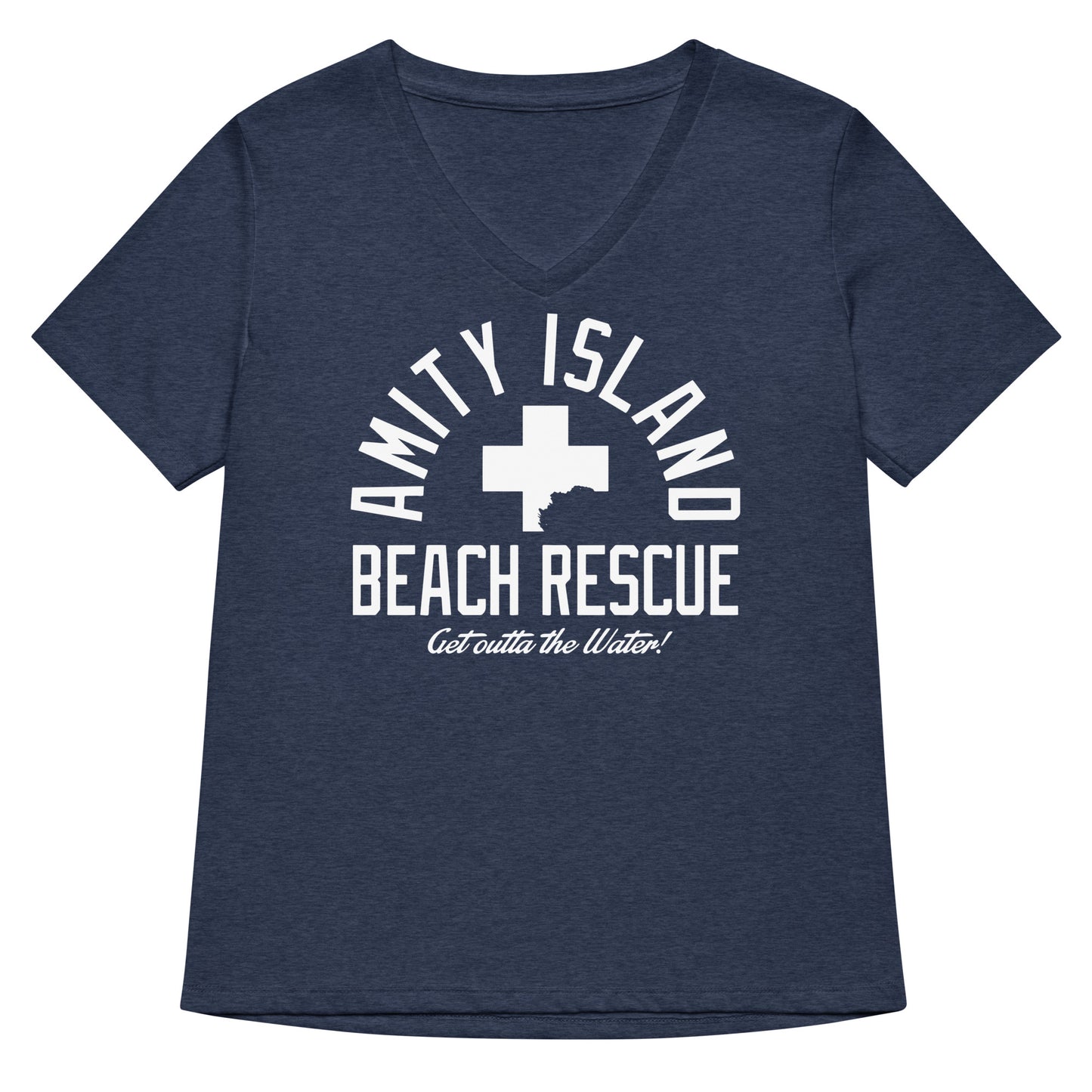 Amity Island Beach Rescue Women's V-Neck Tee