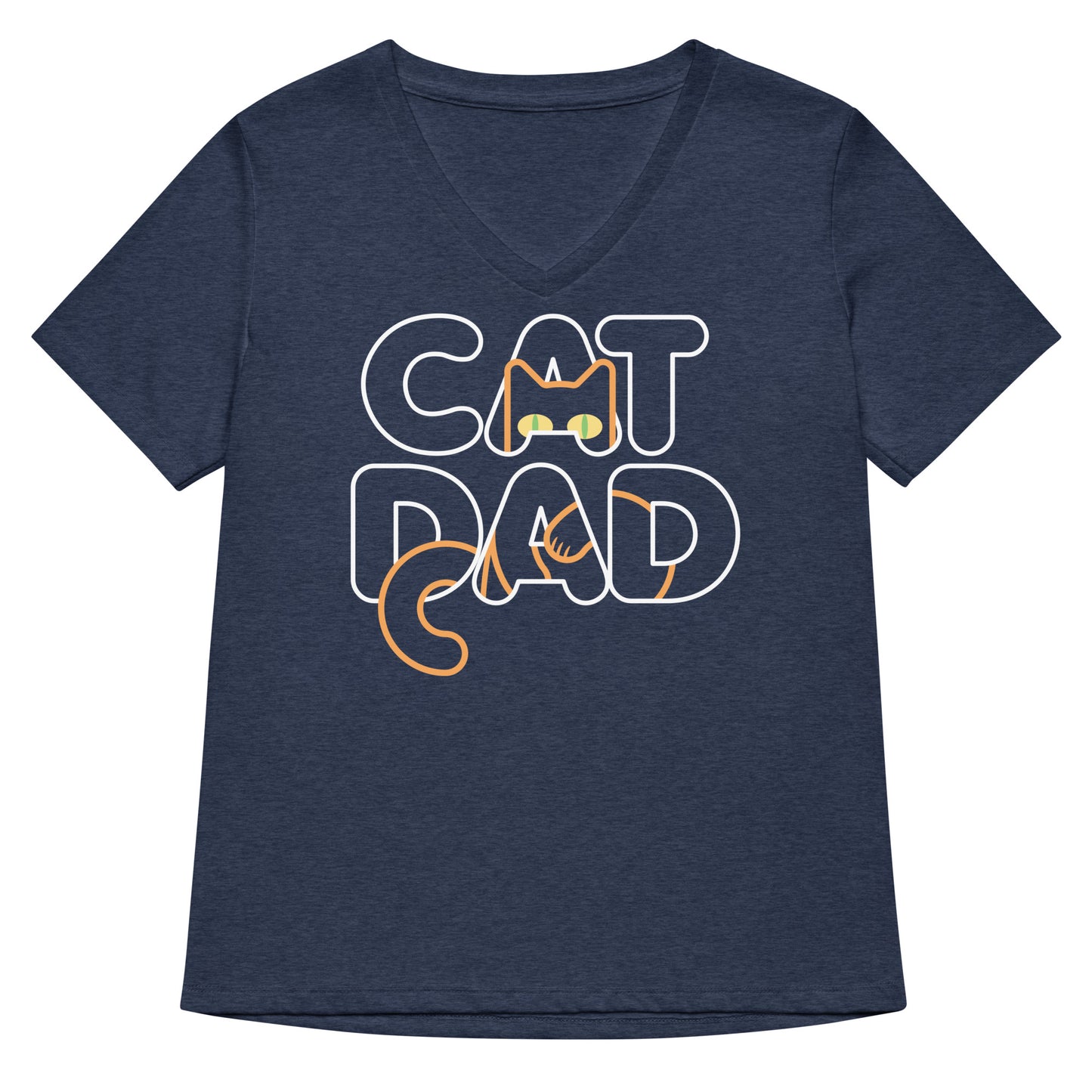 Cat Dad Women's V-Neck Tee