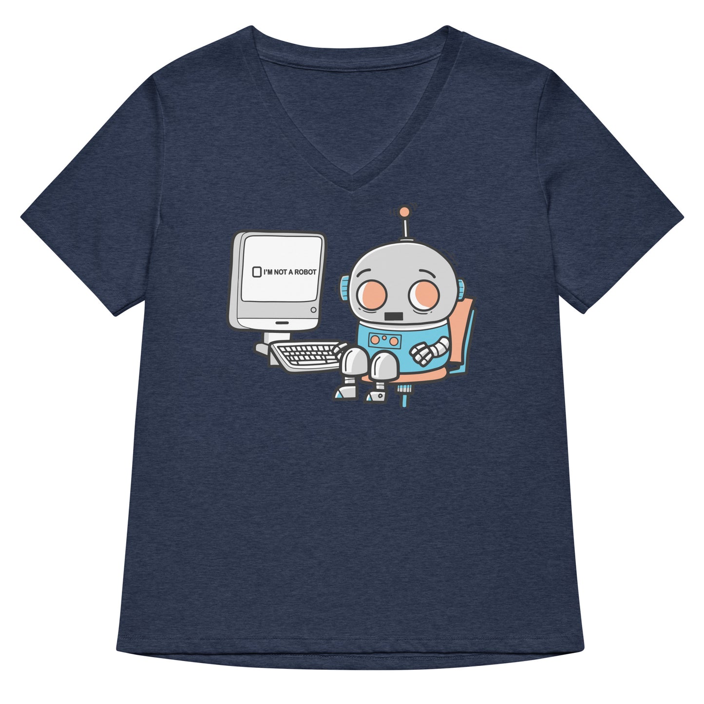 Robot Captcha Women's V-Neck Tee