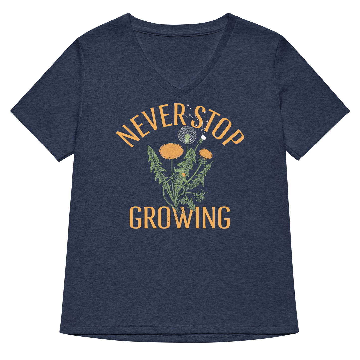 Never Stop Growing Women's V-Neck Tee