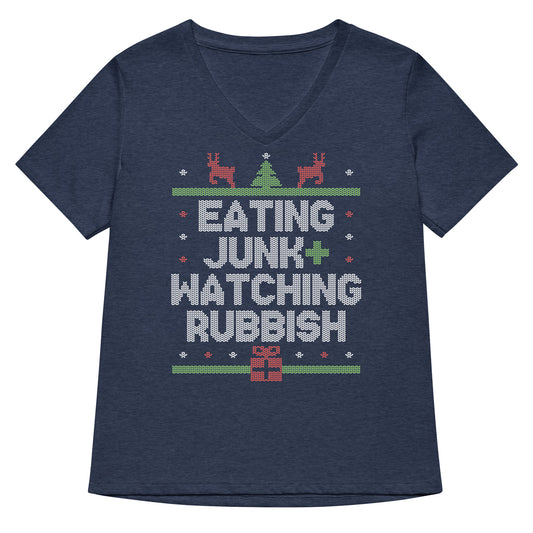 Eating Junk And Watching Rubbish Women's V-Neck Tee