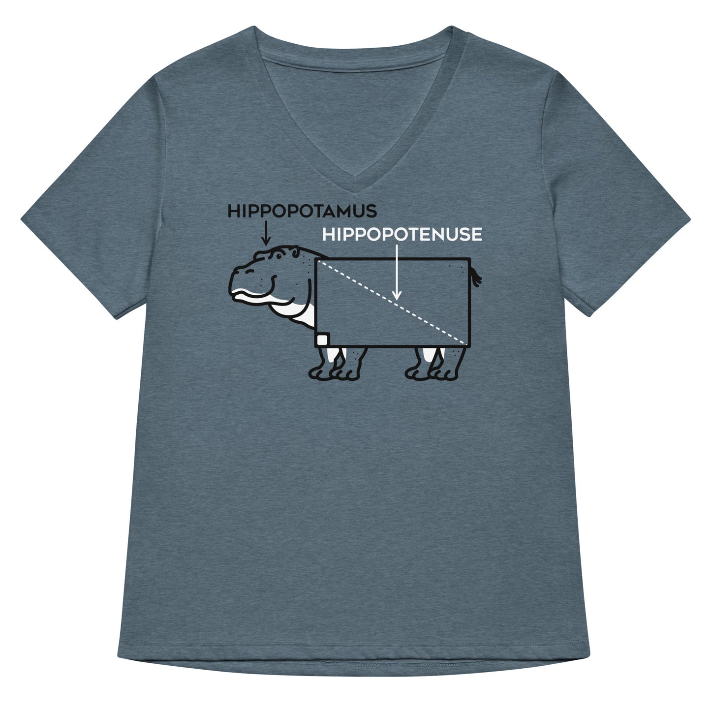 Hippopotenuse Women's V-Neck Tee