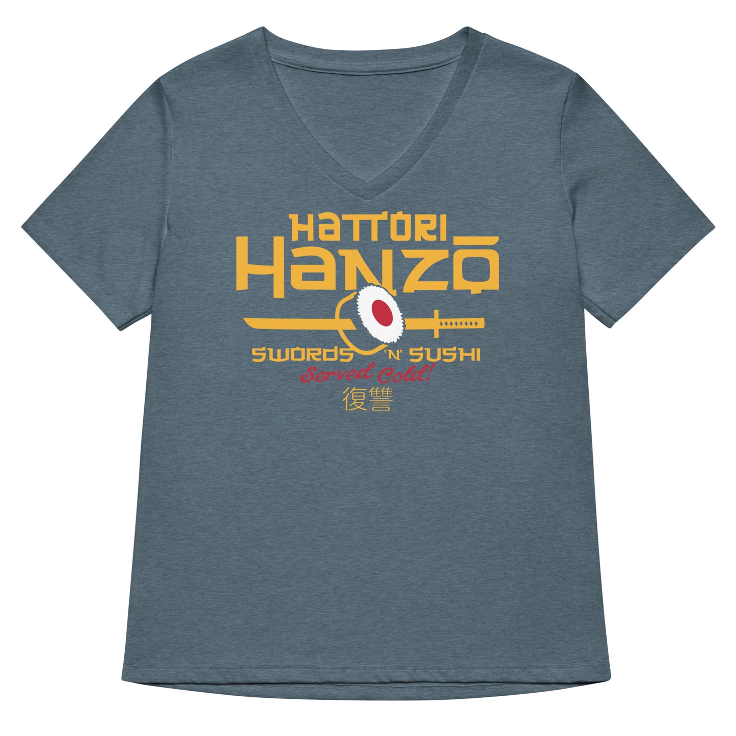 Hattori Hanzo Swords 'n' Sushi Women's V-Neck Tee