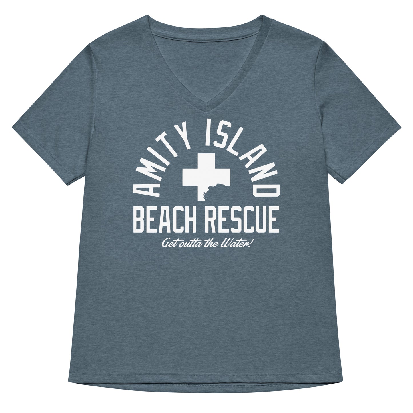 Amity Island Beach Rescue Women's V-Neck Tee