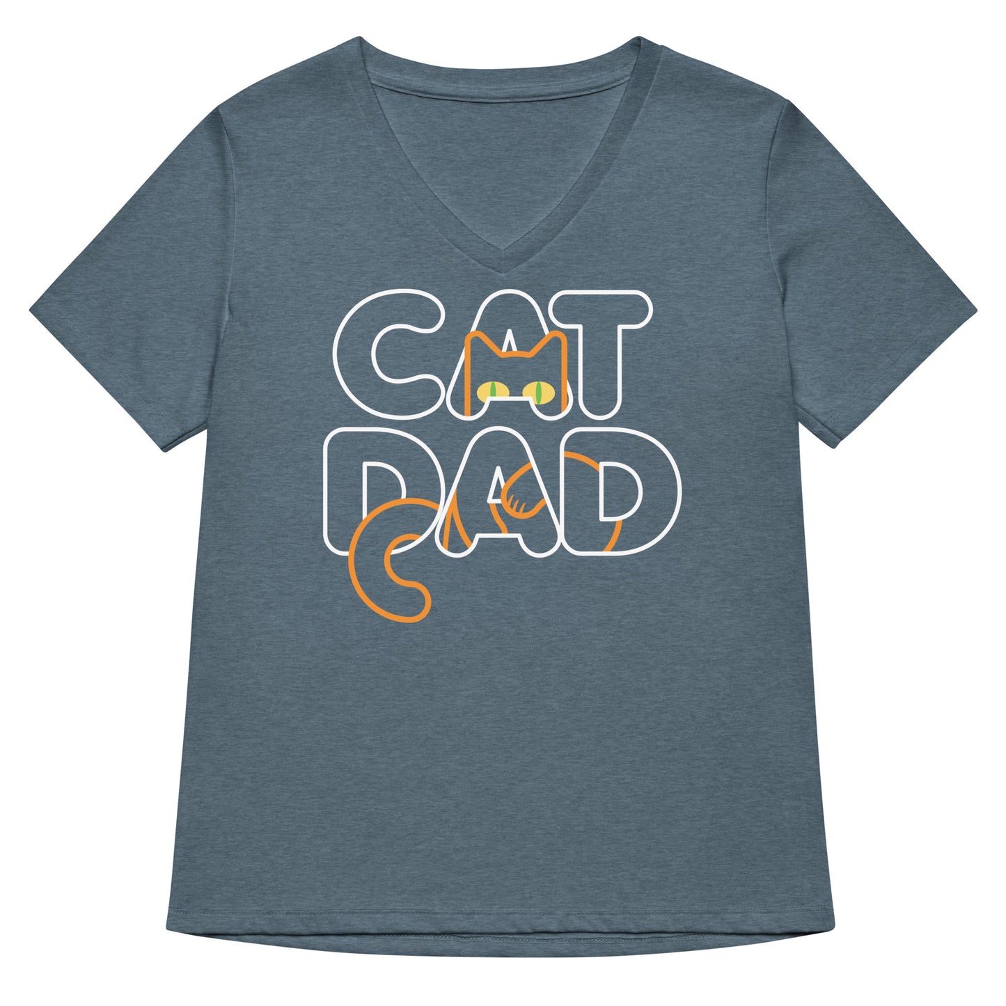 Cat Dad Women's V-Neck Tee