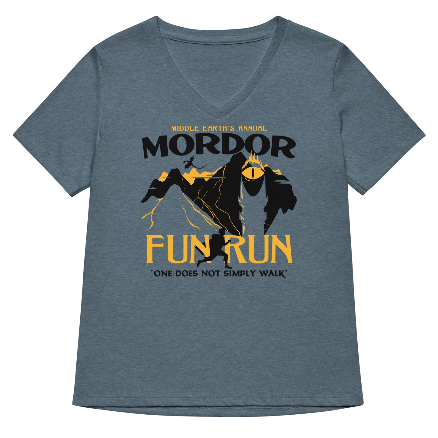 Mordor Fun Run Women's V-Neck Tee