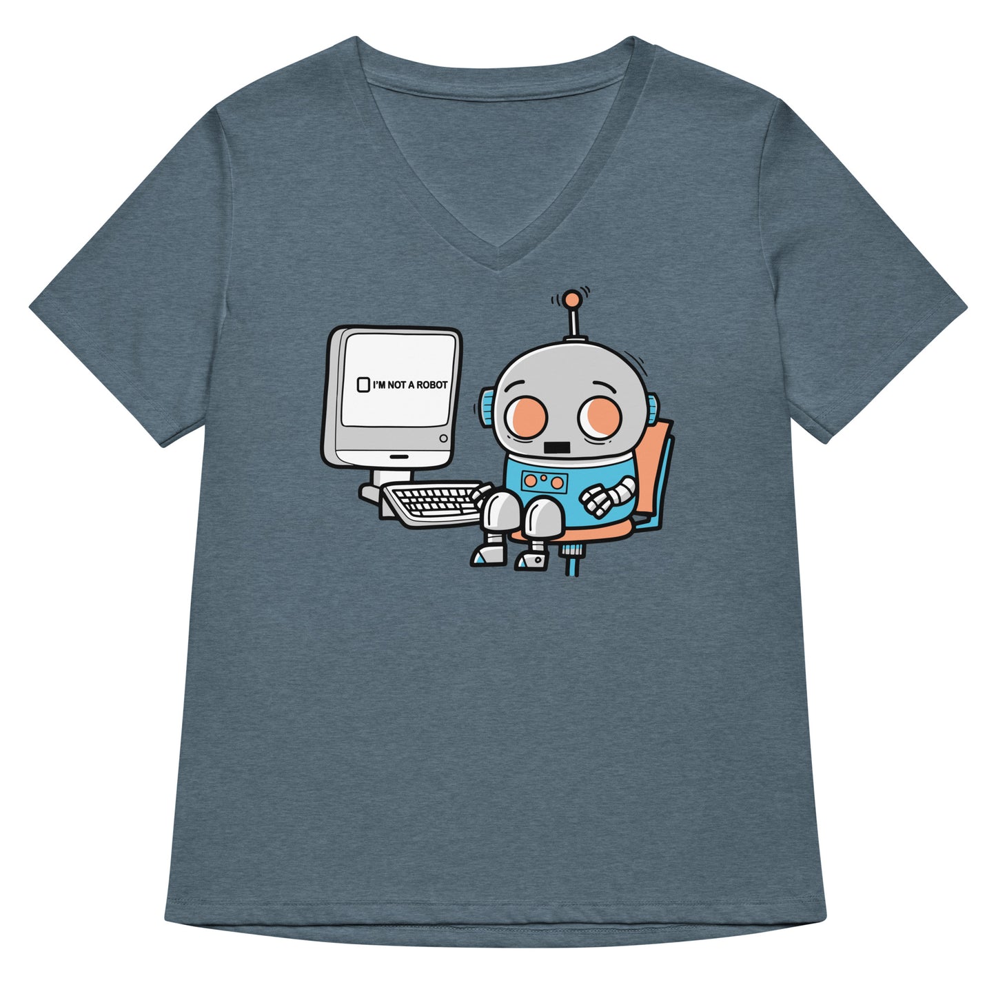 Robot Captcha Women's V-Neck Tee