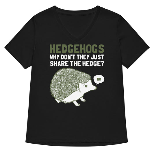 Hedgehogs Can't Share Women's V-Neck Tee