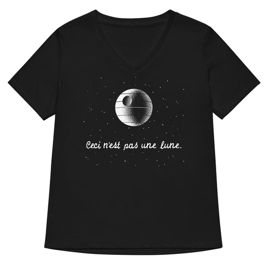 This Is Not A Moon Women's V-Neck Tee