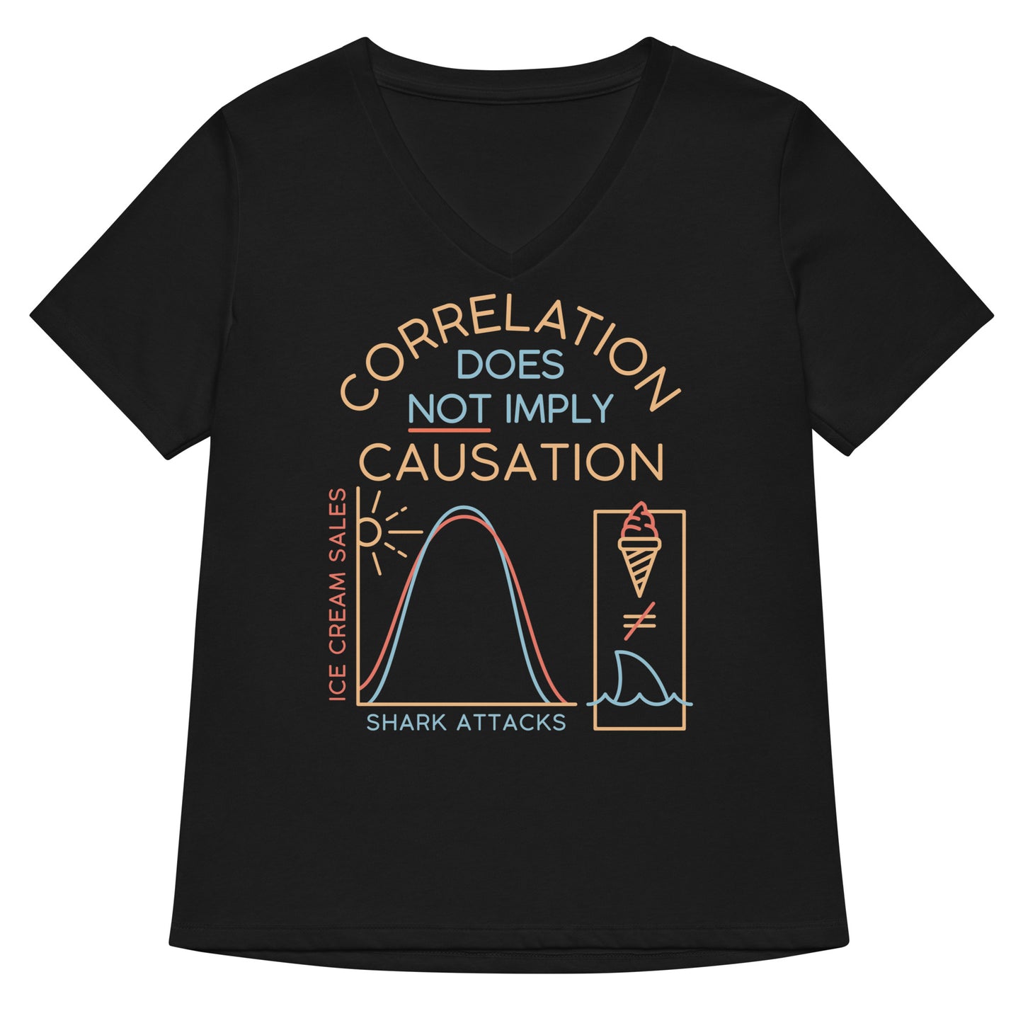 Correlation Does Not Imply Causation Women's V-Neck Tee