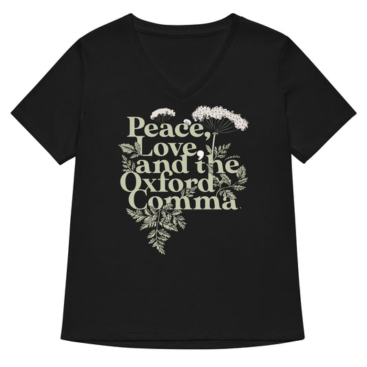 Peace, Love, And The Oxford Comma Women's V-Neck Tee