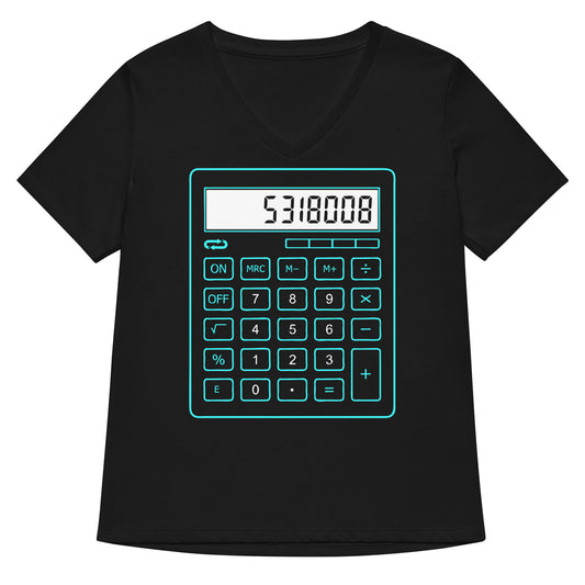 5318008 Calculator Women's V-Neck Tee