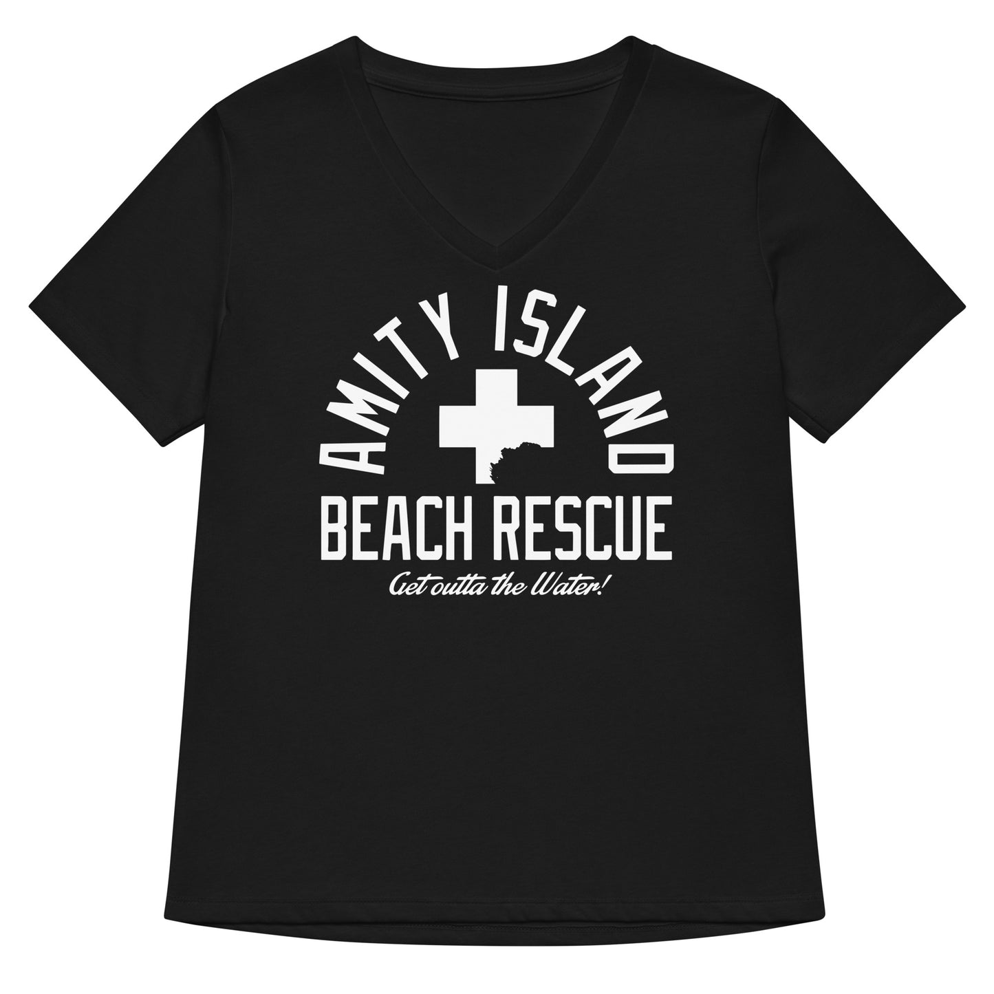 Amity Island Beach Rescue Women's V-Neck Tee