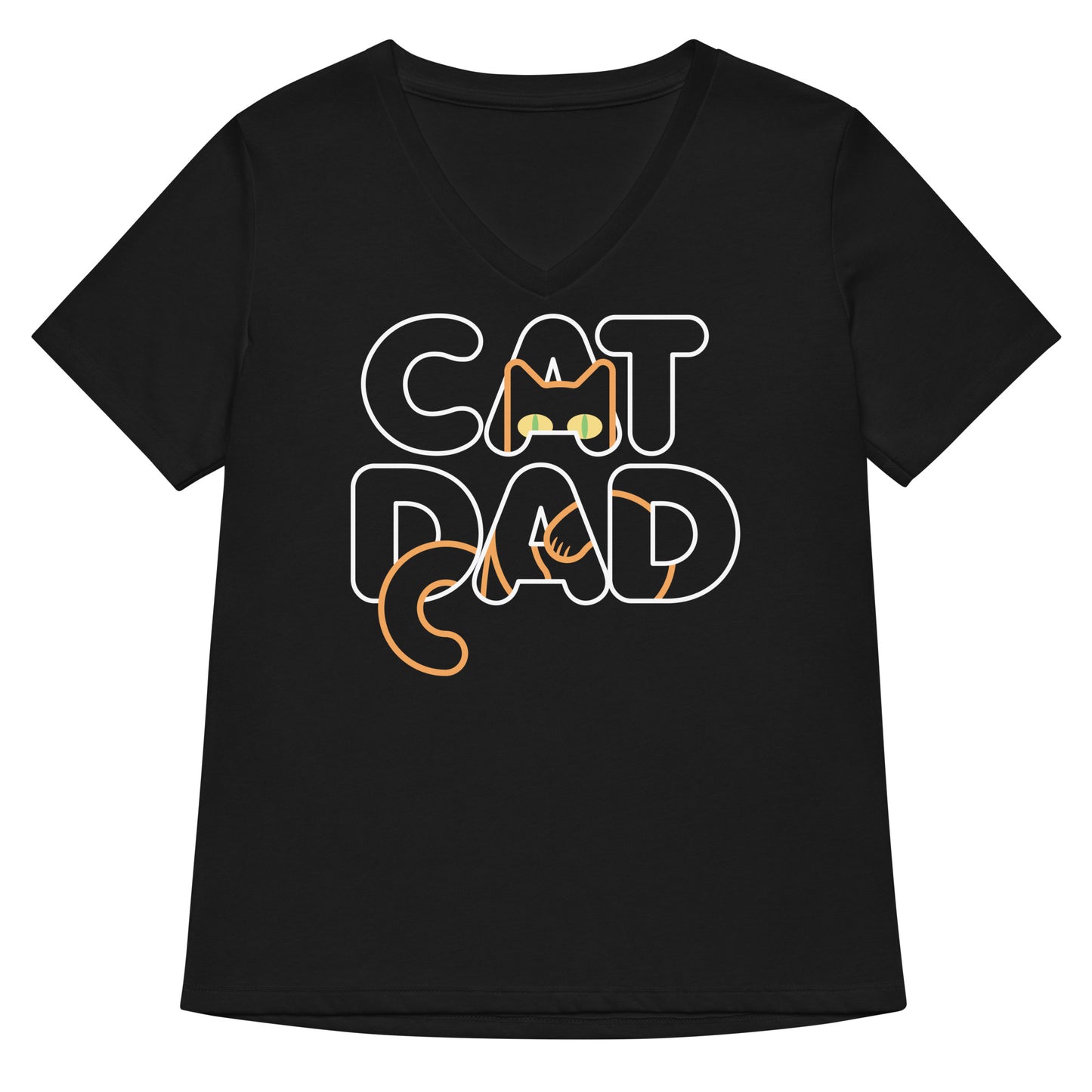 Cat Dad Women's V-Neck Tee