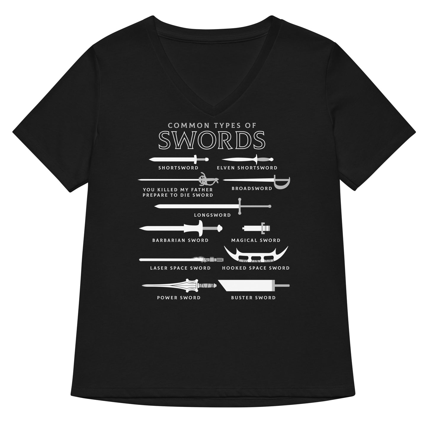 Common Types Of Swords Women's V-Neck Tee