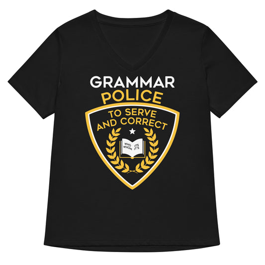 Grammar Police Women's V-Neck Tee