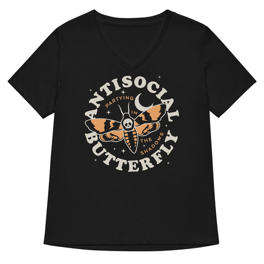 Antisocial Butterfly Women's V-Neck Tee