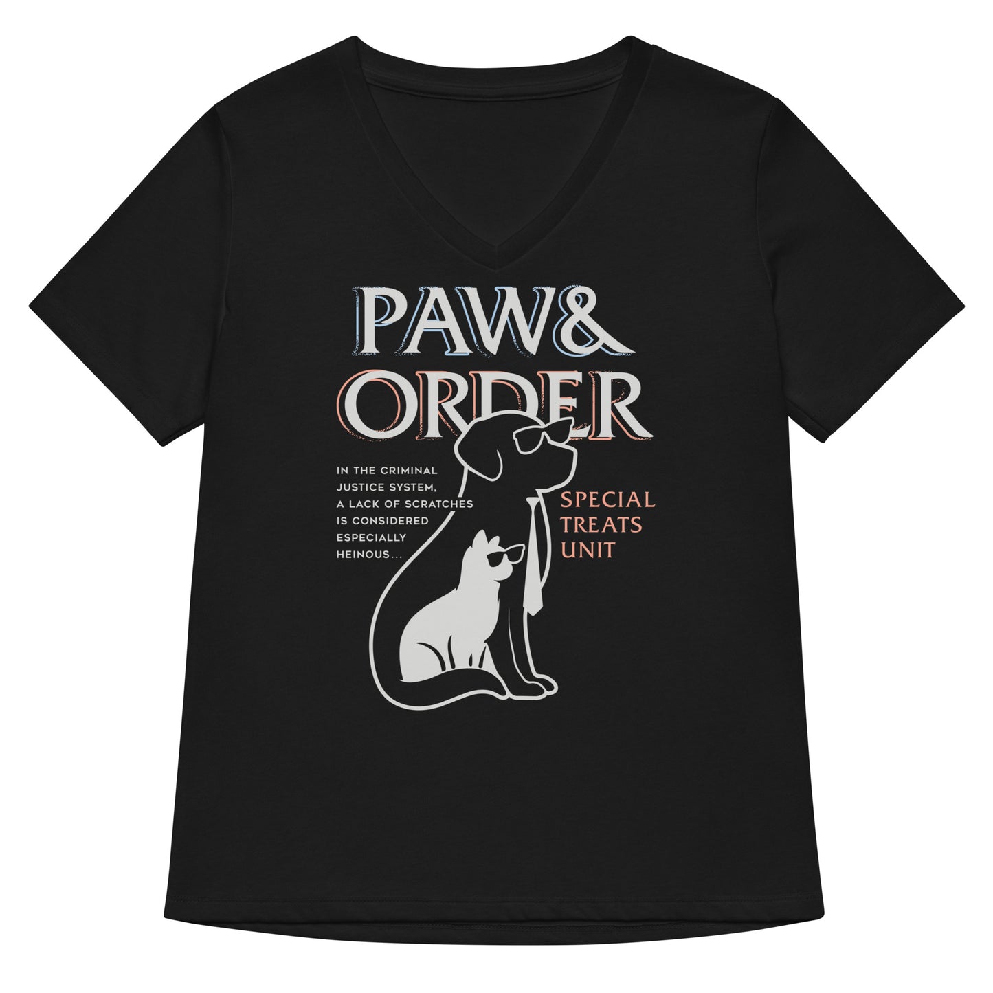 Paw & Order Women's V-Neck Tee